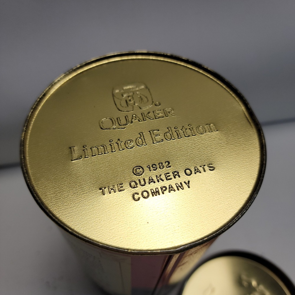 Vintage 1982 Quaker Oats Limited Edition Canister Tin Can Tall Storage Container - Picture 5 of 10